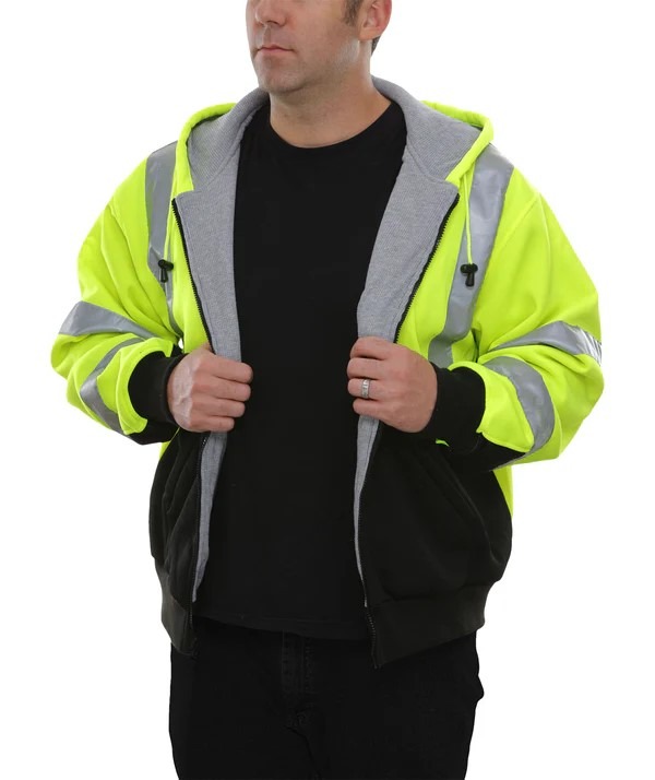 Hi-Vis Zip Up Safety Hoodie - Thermal